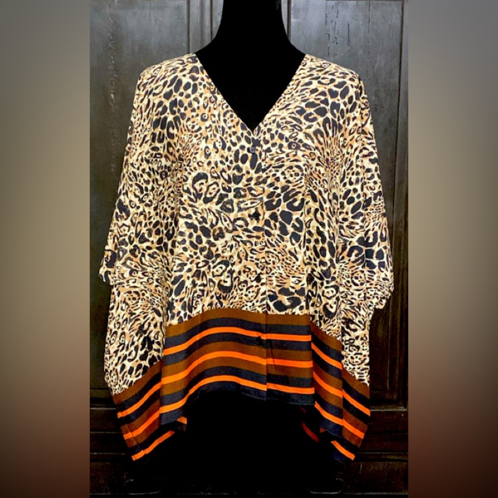 Melissa Page animal pattern poncho - One size